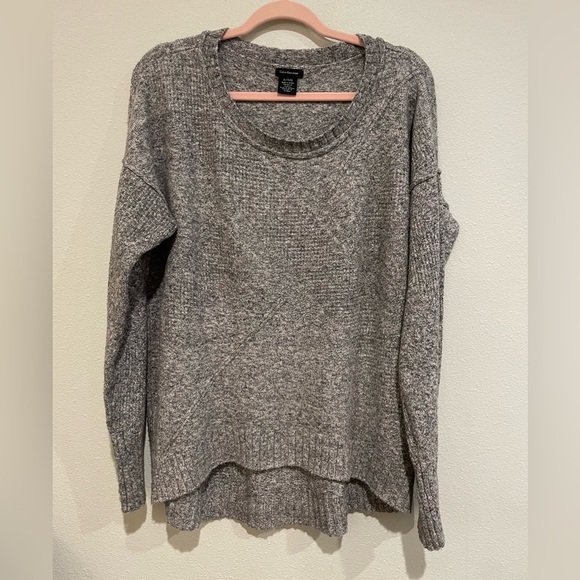 Calvin Klein Jeans grey sweater with slouchy sleeve and high low hem. Si… - Picture 1 of 5